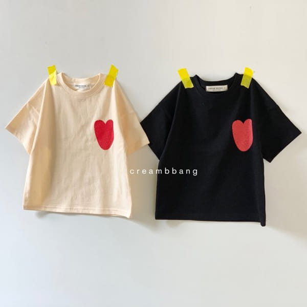 CREAM BBANG - Korean Children Fashion - #Kfashion4kids - Heart Short Sleeves Tee - 3