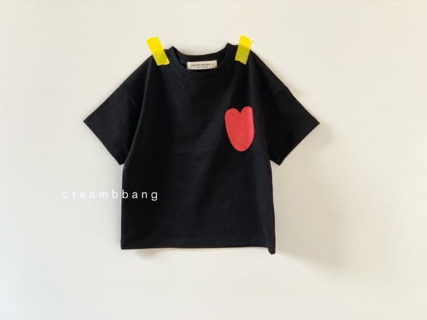 CREAM BBANG - Korean Children Fashion - #Kfashion4kids - Heart Short Sleeves Tee - 4