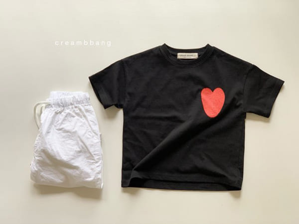 CREAM BBANG - Korean Children Fashion - #Kfashion4kids - Heart Short Sleeves Tee - 6