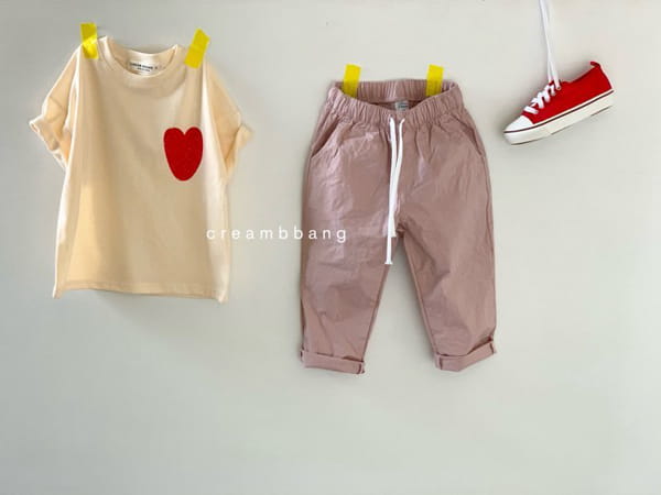 CREAM BBANG - Korean Children Fashion - #Kfashion4kids - Heart Short Sleeves Tee - 7