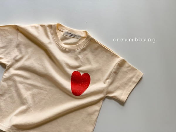 CREAM BBANG - Korean Children Fashion - #Kfashion4kids - Heart Short Sleeves Tee - 8