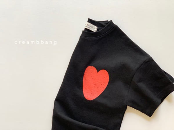 CREAM BBANG - Korean Children Fashion - #Kfashion4kids - Heart Short Sleeves Tee - 9