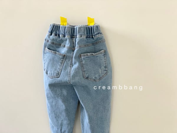 CREAM BBANG - Korean Children Fashion - #Kfashion4kids - Bottom Cutting Vintage Jeans - 7