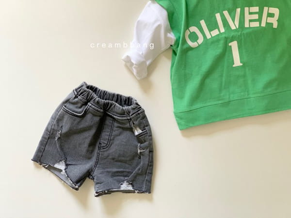 CREAM BBANG - Korean Children Fashion - #Kfashion4kids - Bottom Cutting Vintage Denim Shorts - 5