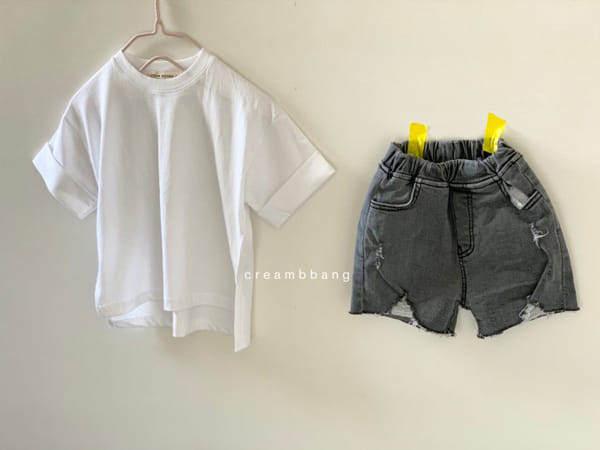 CREAM BBANG - Korean Children Fashion - #Kfashion4kids - Bottom Cutting Vintage Denim Shorts - 7