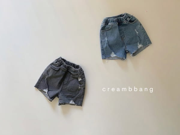 CREAM BBANG - Korean Children Fashion - #Kfashion4kids - Bottom Cutting Vintage Denim Shorts - 8