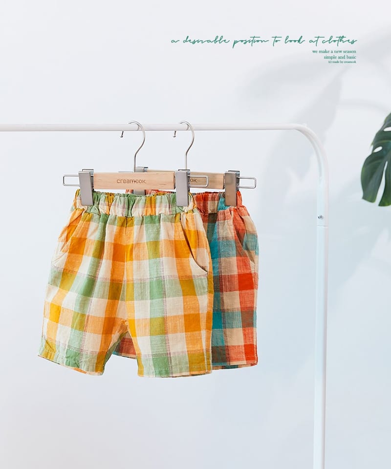 CREAMCOK - Korean Children Fashion - #Kfashion4kids - Candy Pang Check Shorts - 6