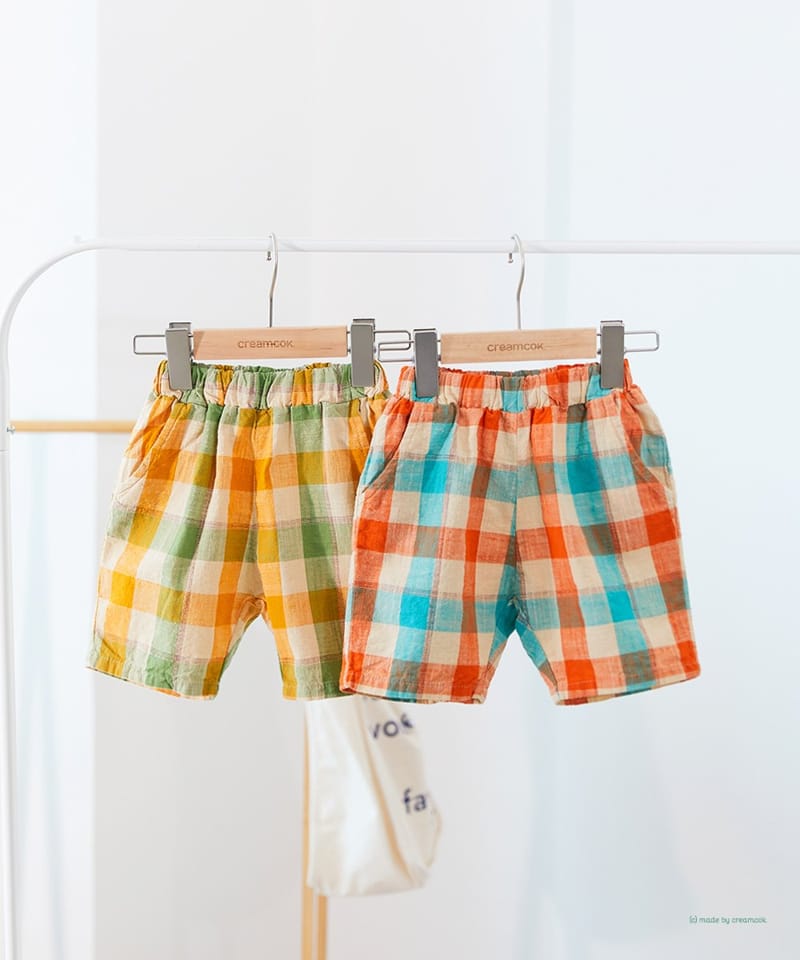 CREAMCOK - Korean Children Fashion - #Kfashion4kids - Candy Pang Check Shorts - 8