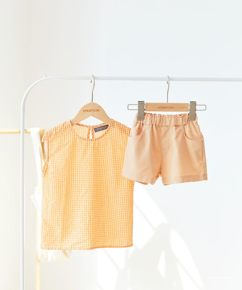 CREAMCOK - Korean Children Fashion - #Kfashion4kids - Summer Linen Sleeveless Bottom Set - 7
