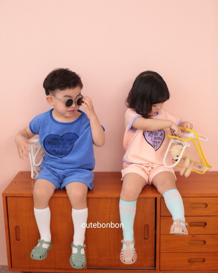CUTEBONBON - Korean Children Fashion - #Kfashion4kids - Towel Heart Top Bottom Set - 10