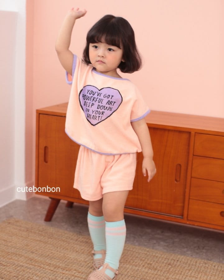 CUTEBONBON - Korean Children Fashion - #Kfashion4kids - Towel Heart Top Bottom Set - 12