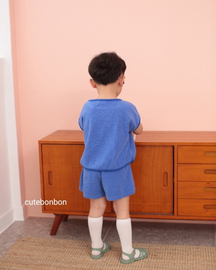 CUTEBONBON - Korean Children Fashion - #Kfashion4kids - Towel Heart Top Bottom Set - 4