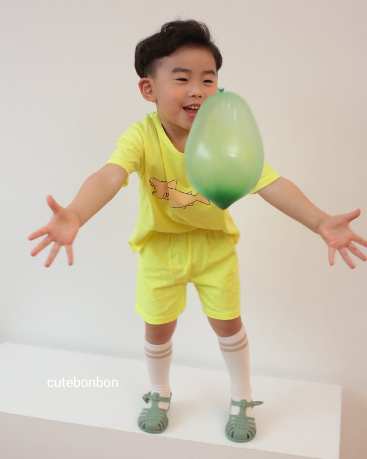 CUTEBONBON - Korean Children Fashion - #Kfashion4kids - Shark Neon Top Bottm Set - 11