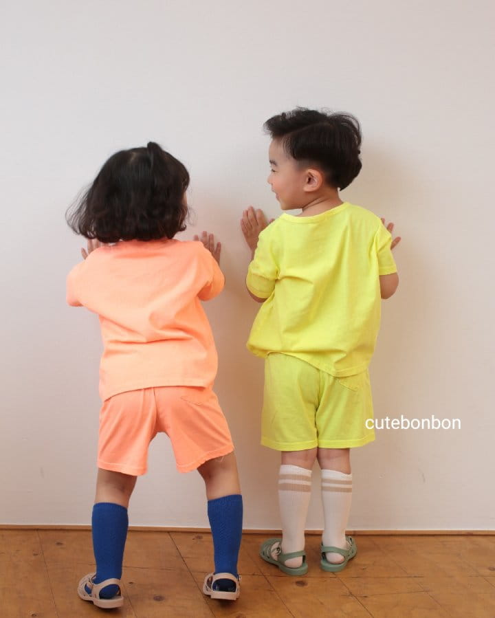 CUTEBONBON - Korean Children Fashion - #Kfashion4kids - Shark Neon Top Bottm Set - 8
