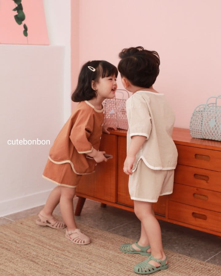 CUTEBONBON - Korean Children Fashion - #Kfashion4kids - Linen Rappa Top Bottom Set - 11