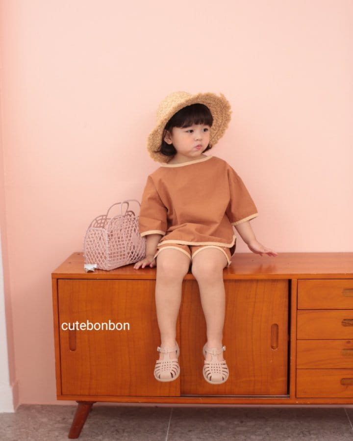 CUTEBONBON - Korean Children Fashion - #Kfashion4kids - Linen Rappa Top Bottom Set - 3