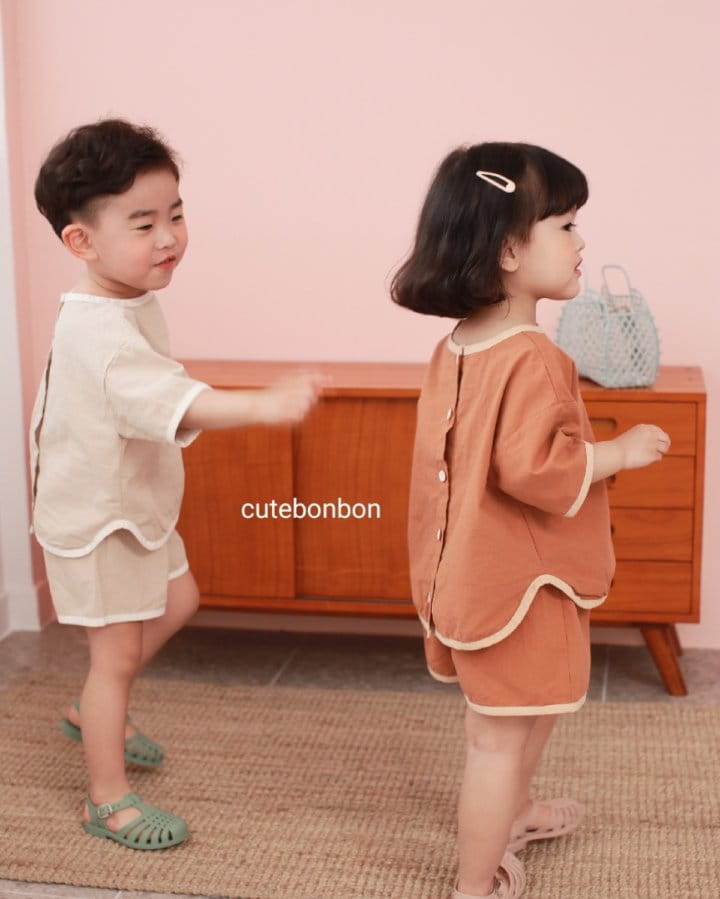 CUTEBONBON - Korean Children Fashion - #Kfashion4kids - Linen Rappa Top Bottom Set - 4