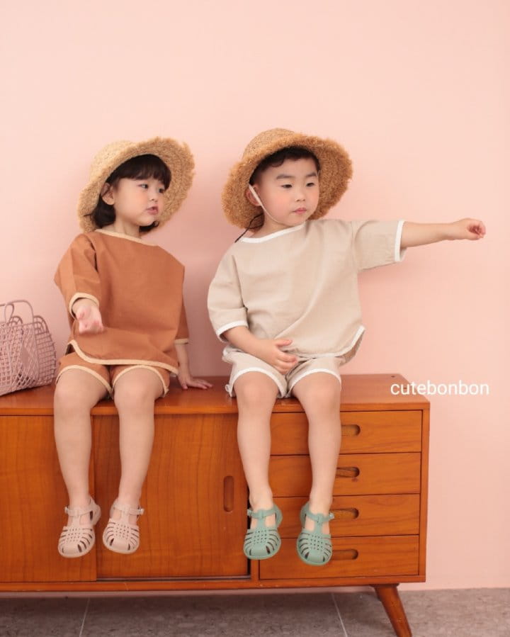 CUTEBONBON - Korean Children Fashion - #Kfashion4kids - Linen Rappa Top Bottom Set - 5