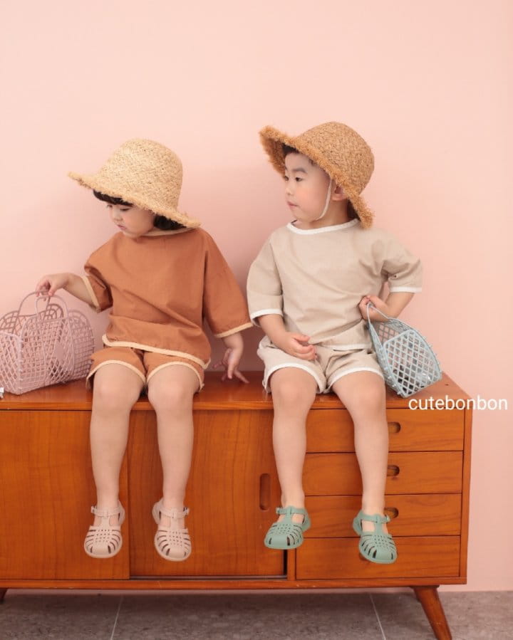 CUTEBONBON - Korean Children Fashion - #Kfashion4kids - Linen Rappa Top Bottom Set - 6