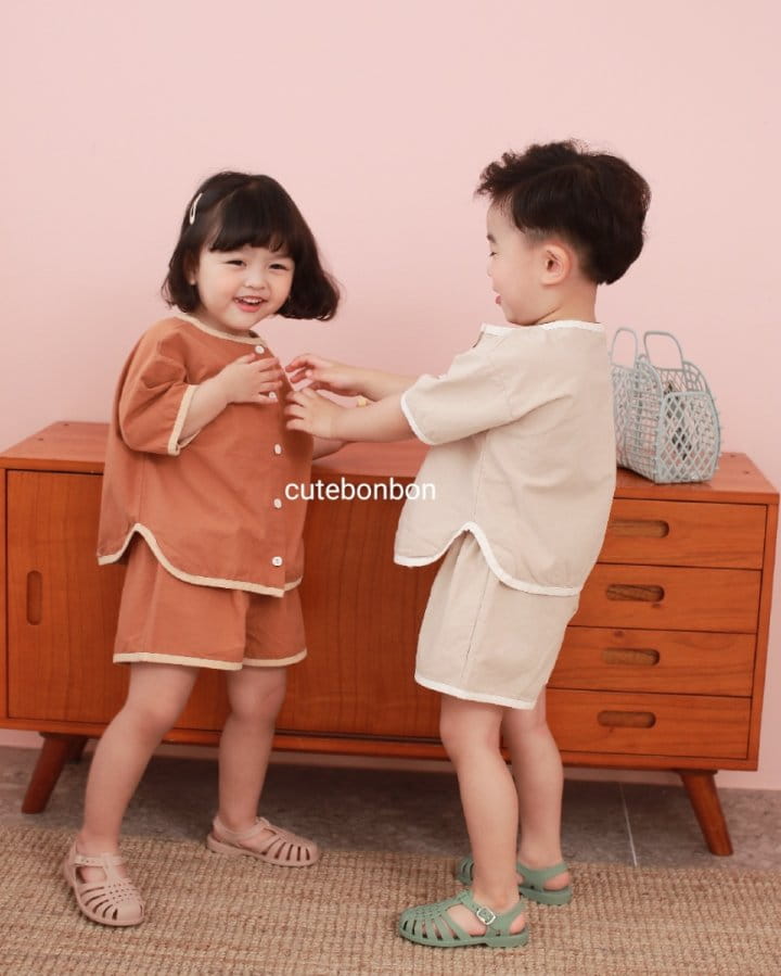 CUTEBONBON - Korean Children Fashion - #Kfashion4kids - Linen Rappa Top Bottom Set - 8