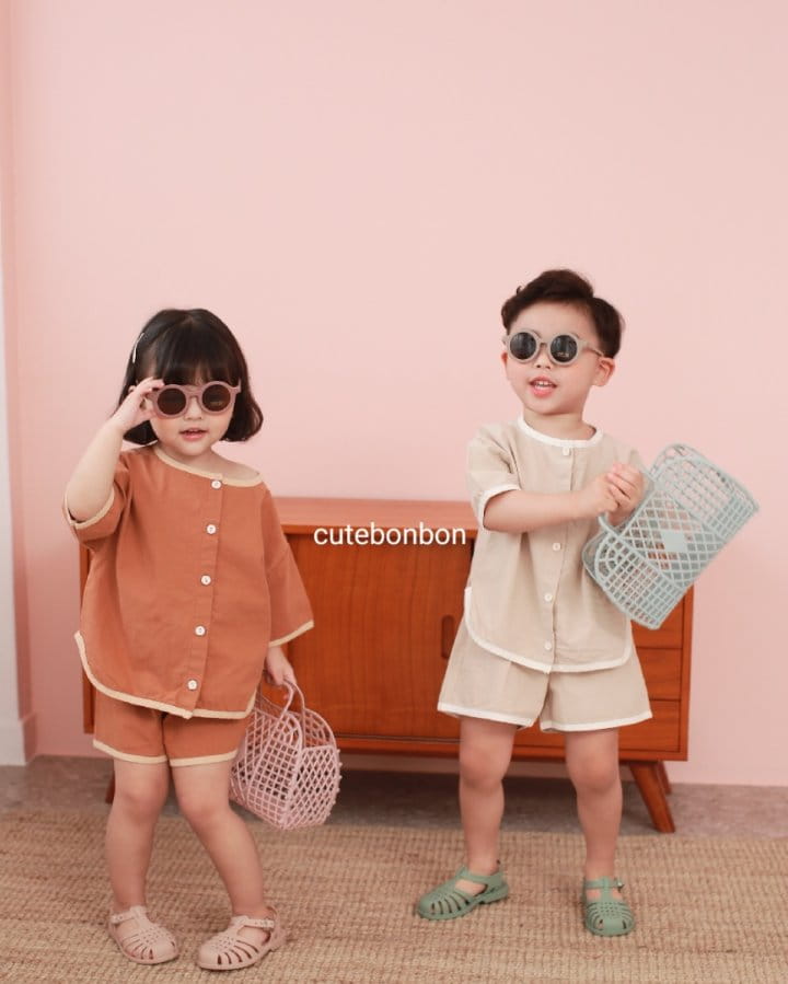 CUTEBONBON - Korean Children Fashion - #Kfashion4kids - Linen Rappa Top Bottom Set - 9