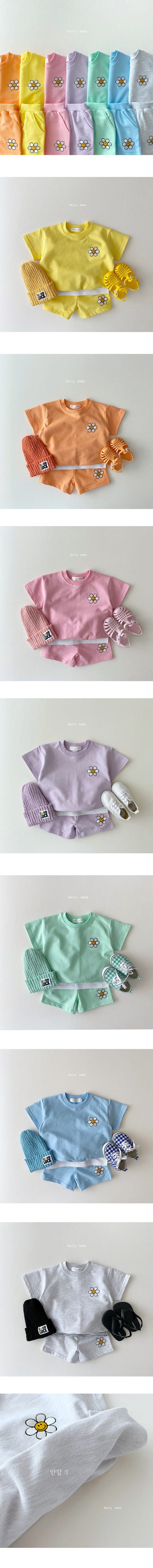 DAILY BEBE - Korean Children Fashion - #Kfashion4kids - Summer Flower Top Bottom Set - 2