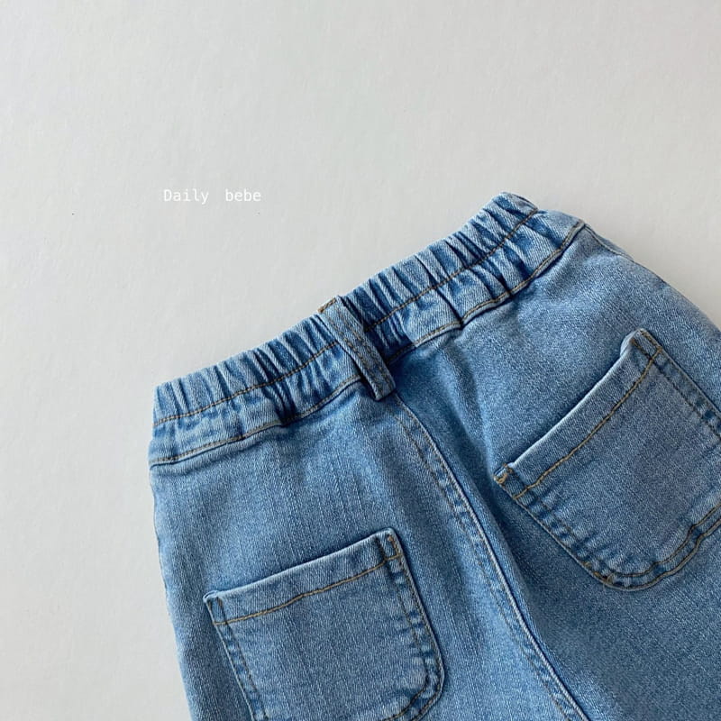 DAILY BEBE - Korean Children Fashion - #Kfashion4kids - Loose Fit Denim Capri Pants - 6