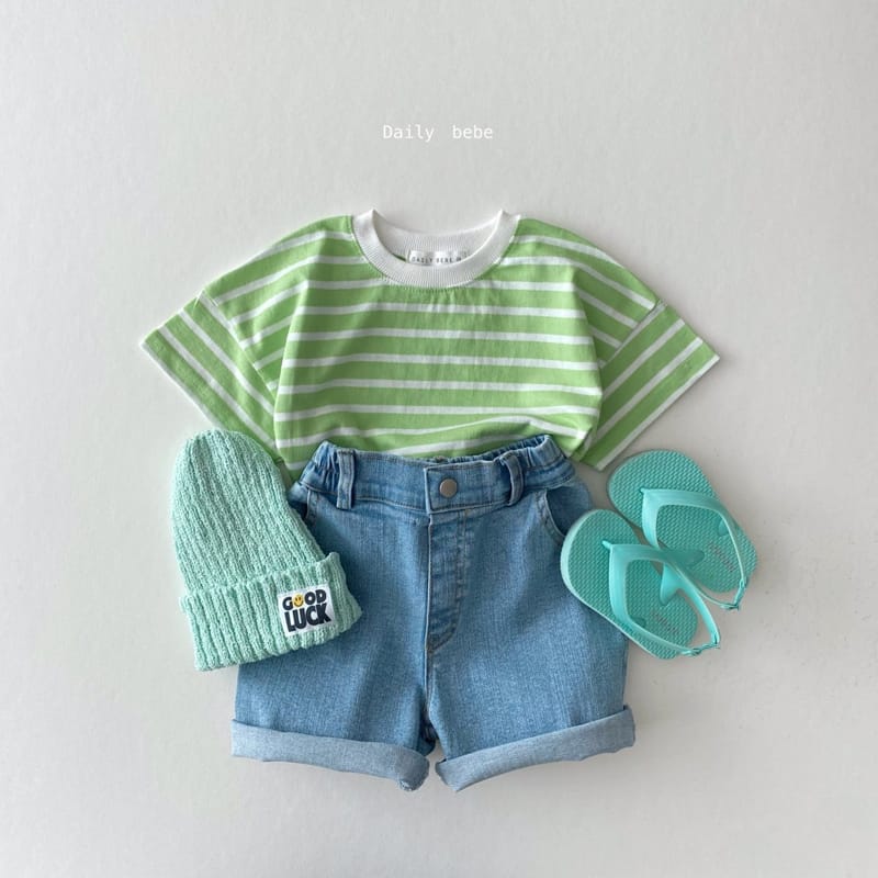 DAILY BEBE - Korean Children Fashion - #Kfashion4kids - Loose Fit Denim Capri Pants - 9