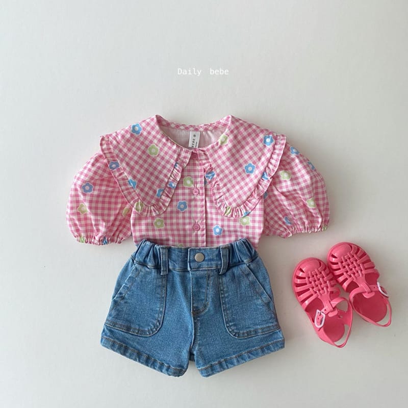 DAILY BEBE - Korean Children Fashion - #Kfashion4kids - Span Denim Shorts - 8