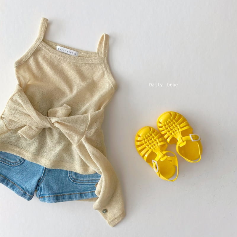 DAILY BEBE - Korean Children Fashion - #Kfashion4kids - Linen Cardigan Sleeveless Set - 10