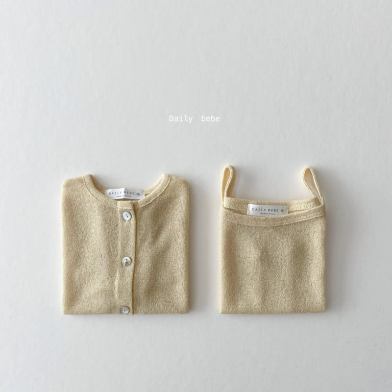DAILY BEBE - Korean Children Fashion - #Kfashion4kids - Linen Cardigan Sleeveless Set - 4