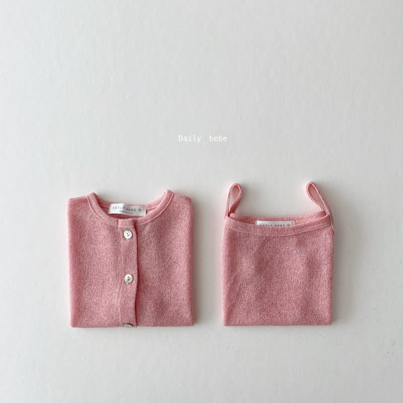 DAILY BEBE - Korean Children Fashion - #Kfashion4kids - Linen Cardigan Sleeveless Set - 5