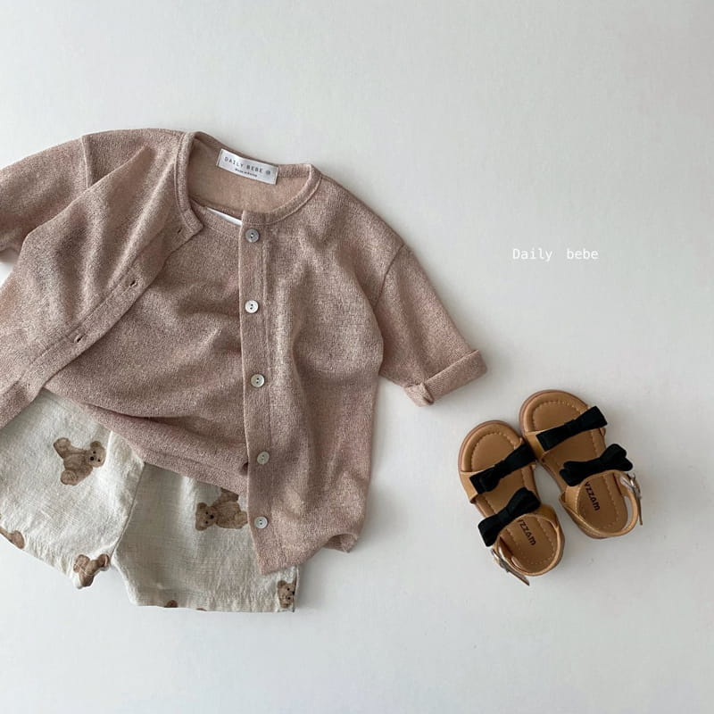 DAILY BEBE - Korean Children Fashion - #Kfashion4kids - Linen Cardigan Sleeveless Set - 9