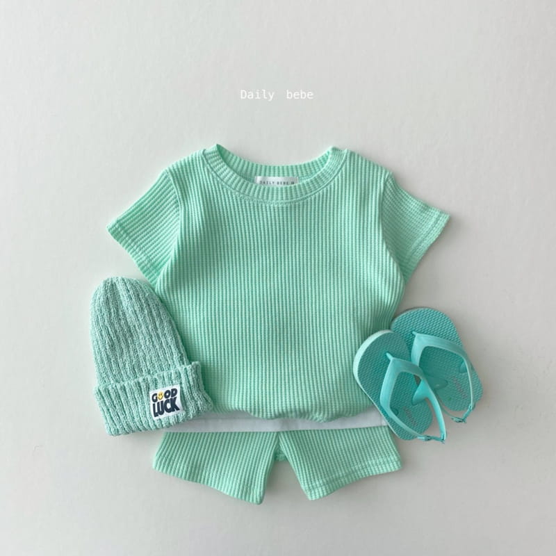 DAILY BEBE - Korean Children Fashion - #Kfashion4kids - Summer Waffle Top Bottom Set - 5