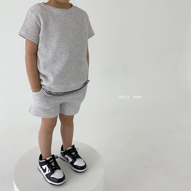 DAILY BEBE - Korean Children Fashion - #Kfashion4kids - Summer Waffle Top Bottom Set - 9