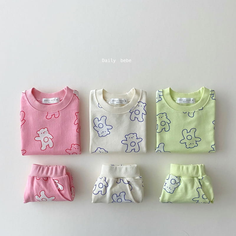DAILY BEBE - Korean Children Fashion - #Kfashion4kids - Bear Top Bottom Set