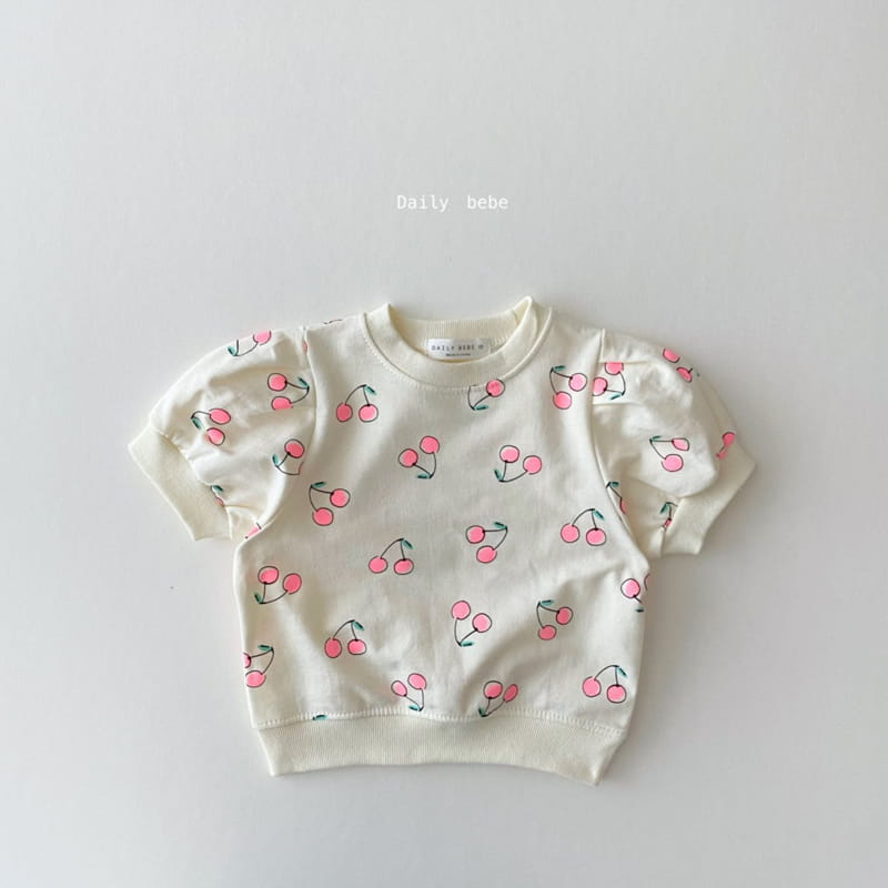 DAILY BEBE - Korean Children Fashion - #Kfashion4kids - Cherry Puff Top Bottom Set - 6