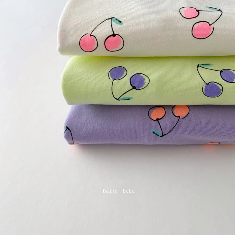 DAILY BEBE - Korean Children Fashion - #Kfashion4kids - Cherry Puff Top Bottom Set - 9