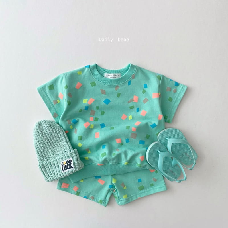 DAILY BEBE - Korean Children Fashion - #Kfashion4kids - Colored Top Bottom Set - 3