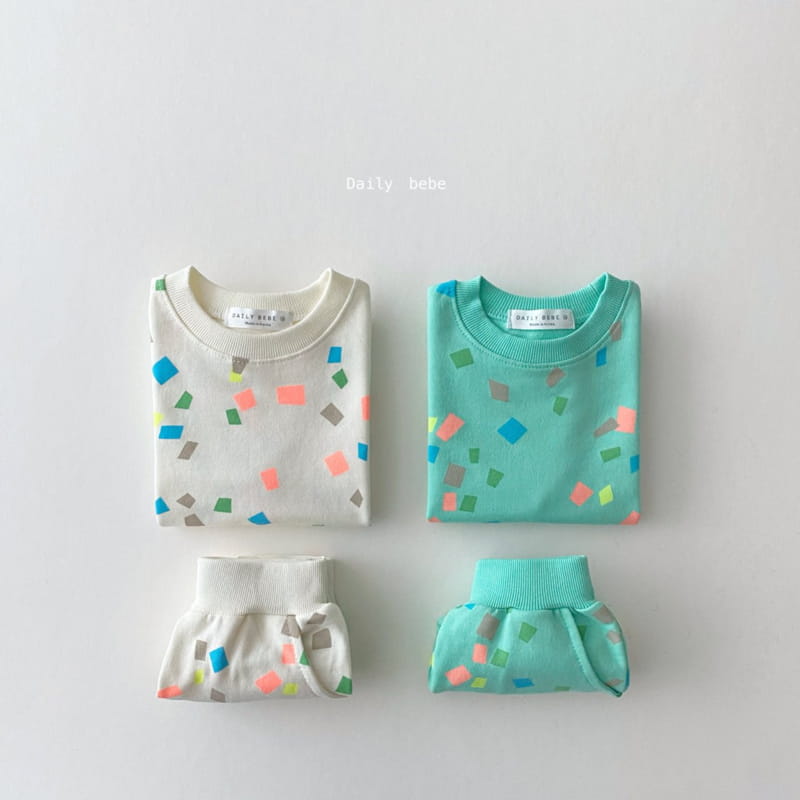 DAILY BEBE - Korean Children Fashion - #Kfashion4kids - Colored Top Bottom Set - 5