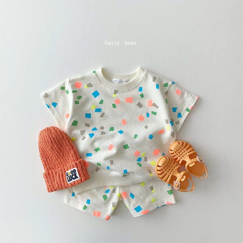 DAILY BEBE - Korean Children Fashion - #Kfashion4kids - Colored Top Bottom Set - 6