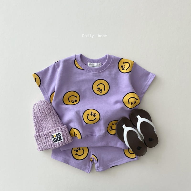 DAILY BEBE - Korean Children Fashion - #Kfashion4kids - Smile Top Bottom Set - 2