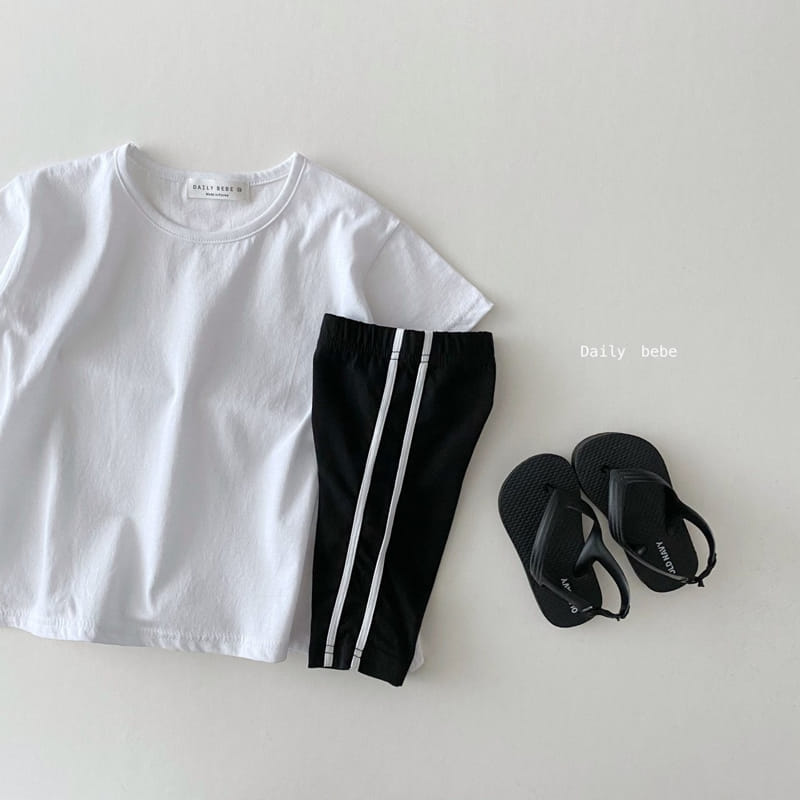 DAILY BEBE - Korean Children Fashion - #Kfashion4kids - Two Stripes Capri Leggings - 11