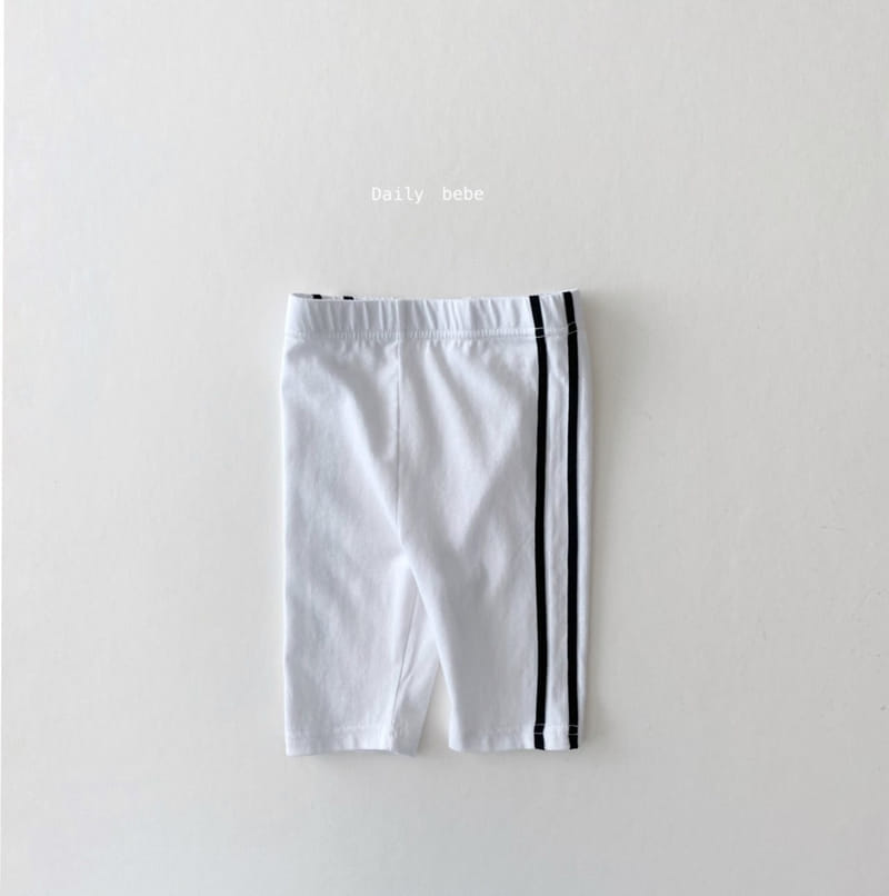 DAILY BEBE - Korean Children Fashion - #Kfashion4kids - Two Stripes Capri Leggings - 2