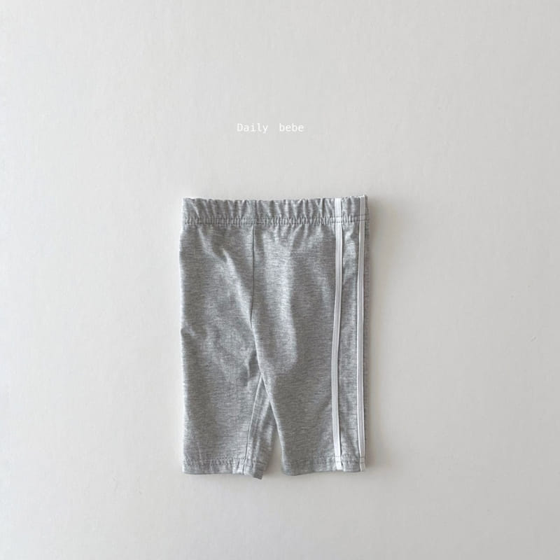 DAILY BEBE - Korean Children Fashion - #Kfashion4kids - Two Stripes Capri Leggings - 8