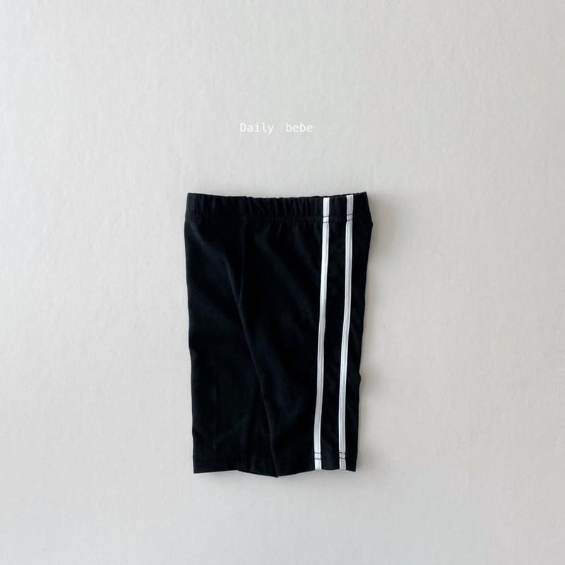 DAILY BEBE - Korean Children Fashion - #Kfashion4kids - Two Stripes Capri Leggings - 9