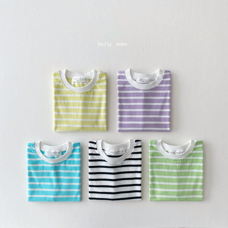 DAILY BEBE - Korean Children Fashion - #Kfashion4kids - Color Stripes Tee - 6