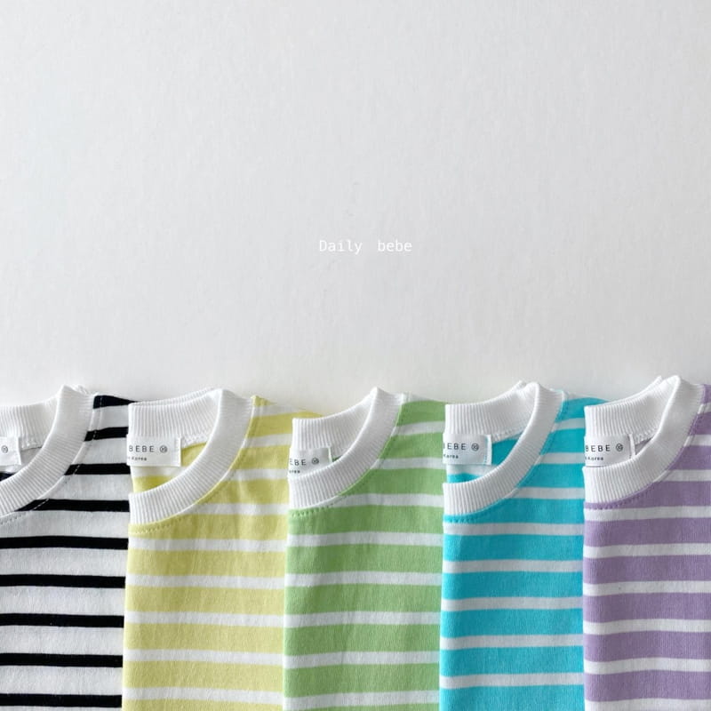 DAILY BEBE - Korean Children Fashion - #Kfashion4kids - Color Stripes Tee - 7