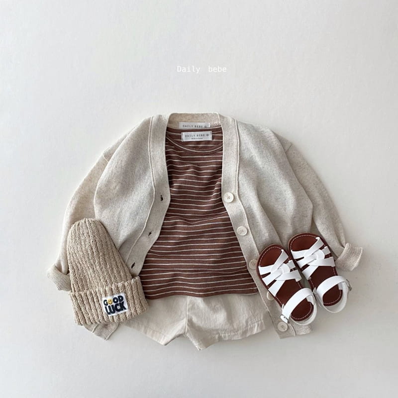 DAILY BEBE - Korean Children Fashion - #Kfashion4kids - Linen Stripes Tee - 10