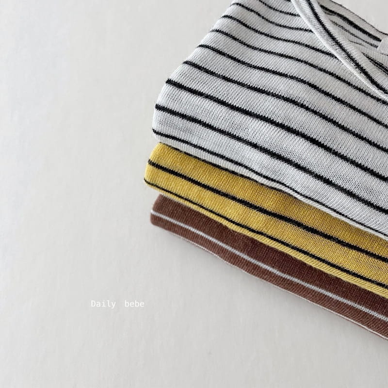 DAILY BEBE - Korean Children Fashion - #Kfashion4kids - Linen Stripes Tee - 12